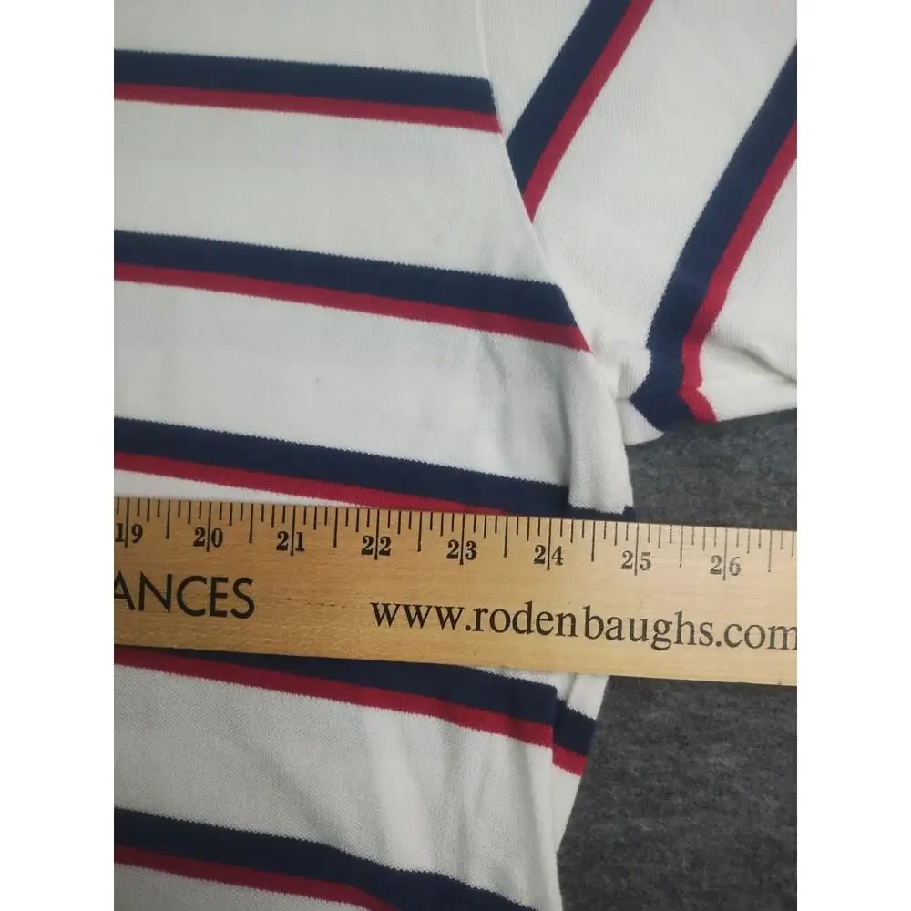 Vintage Polo Ralph Lauren Shirt Mens 2XL White Blue Red Striped Casual